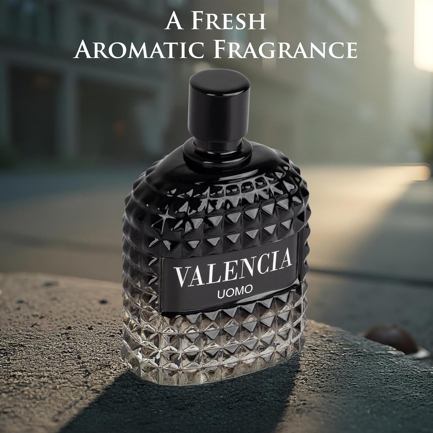 Valencia UOMO Eau De Parfum for Men - Woody Aromatic Fragrance with Floral & Mineral Notes | 100ml Bottle