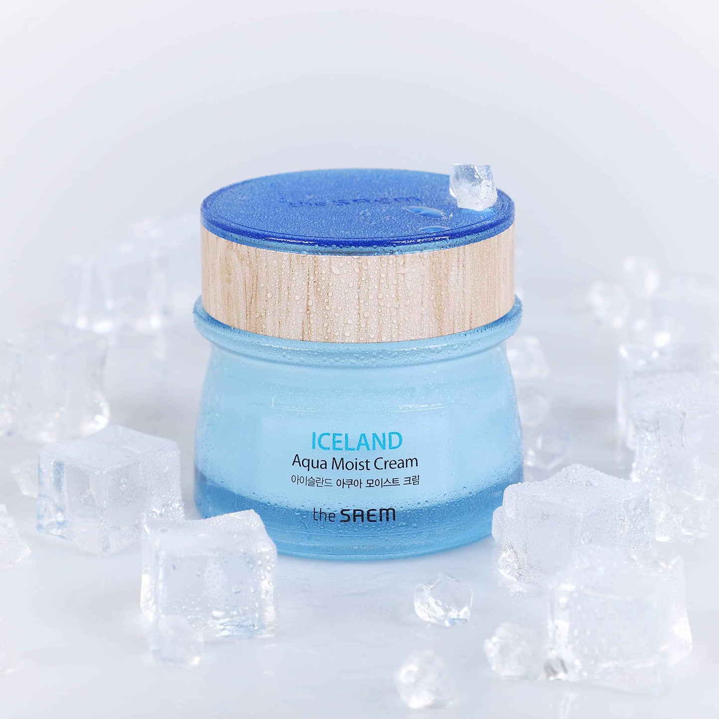 THESAEM Iceland Aqua Moist Cream 60ml - Moisture Coating Hydrating Facial Cream with Iceland Mineral Water for Dry Skin, Hypoallergenic Safe Formula