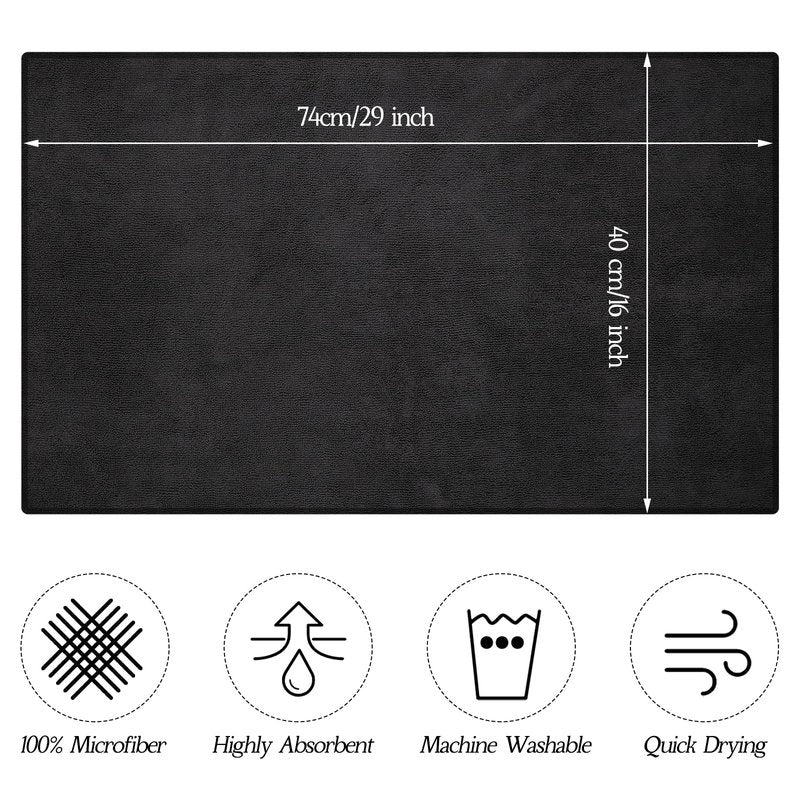 Shimeyao 24 Pack Bleach Proof Towels Microfiber Absorbent Resistant Hair Hand Towels Bulk Quick Dry for Barber Gym Bath Spa Shaving (Black,16 x 29 Inch)
