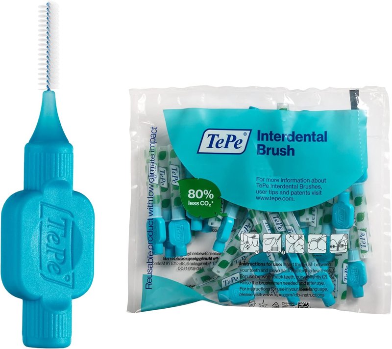 TEPE Interdental Brushes - 0.6 mm Blue - 25 Pack for Effective Oral Care
