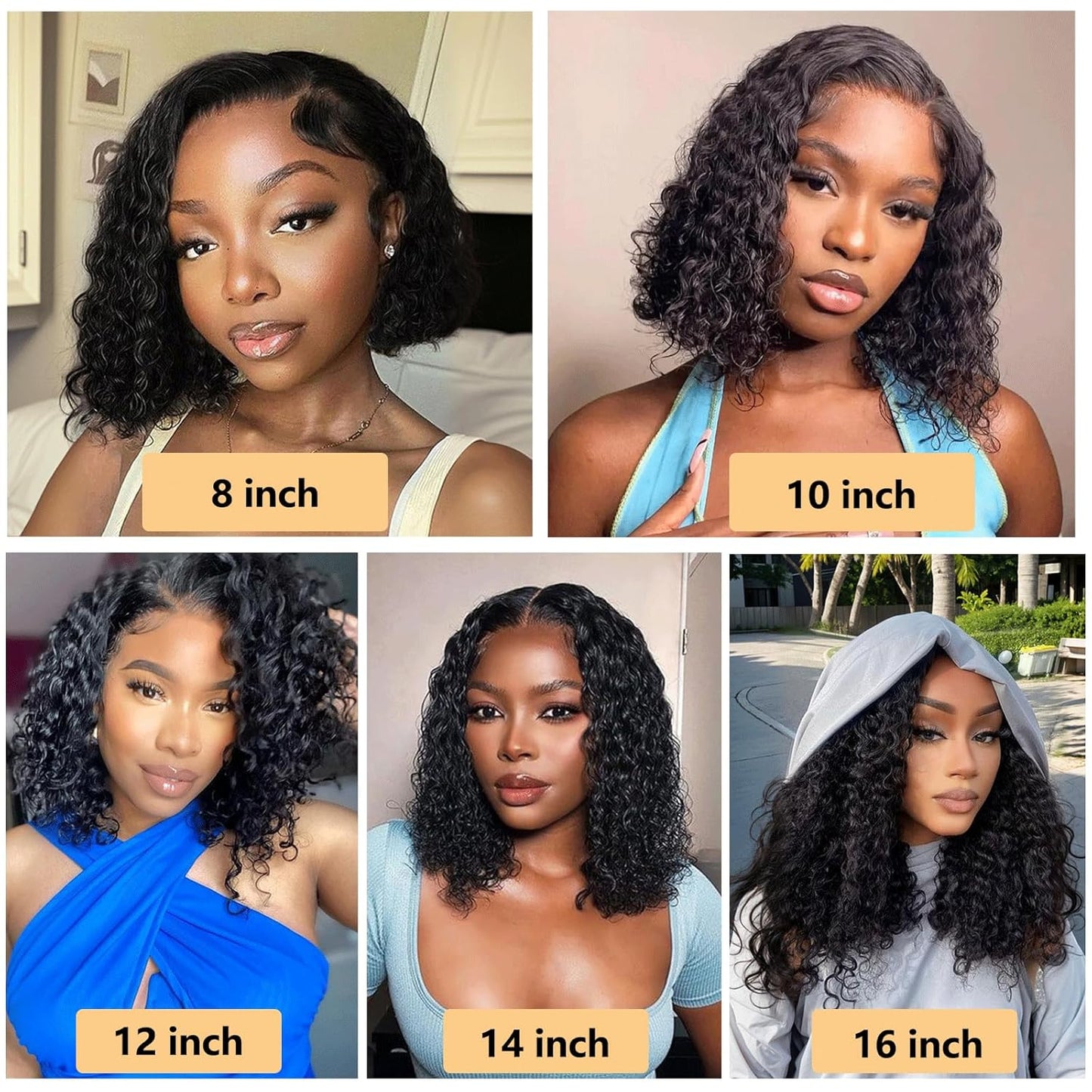 Deep Wave Bob Wig - 13x4 Frontal Lace Human Hair | 220% Density, Short Curly Style for Black Women