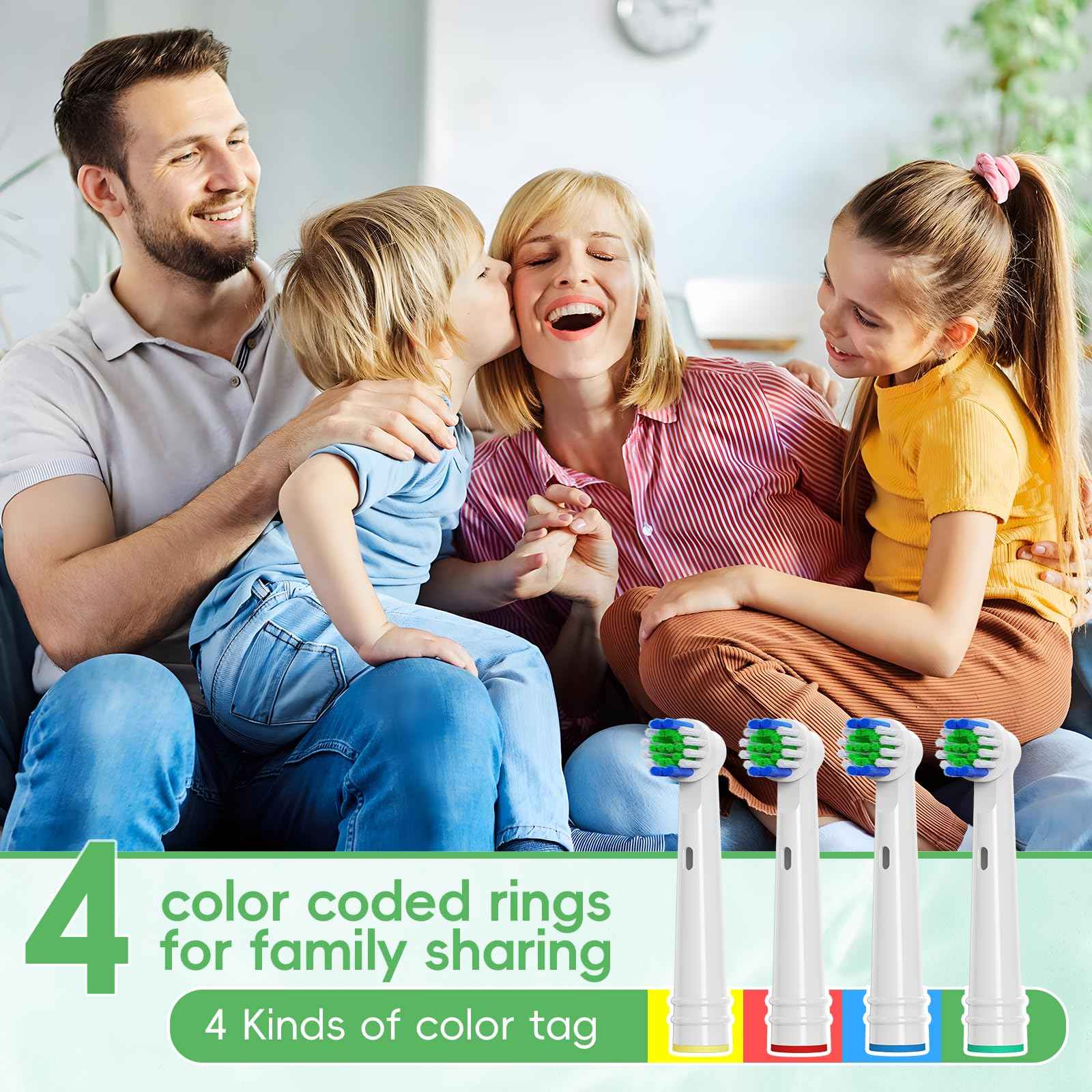 UUJ Replacement Toothbrush Heads Compatible with Oral B, 16 Pack Electric Toothbrush Heads Medium Bristles for Deep Cleaning, Soft Brush Heads Compatible with Oral B 7000/Pro 1000/9600/500/3000/8000