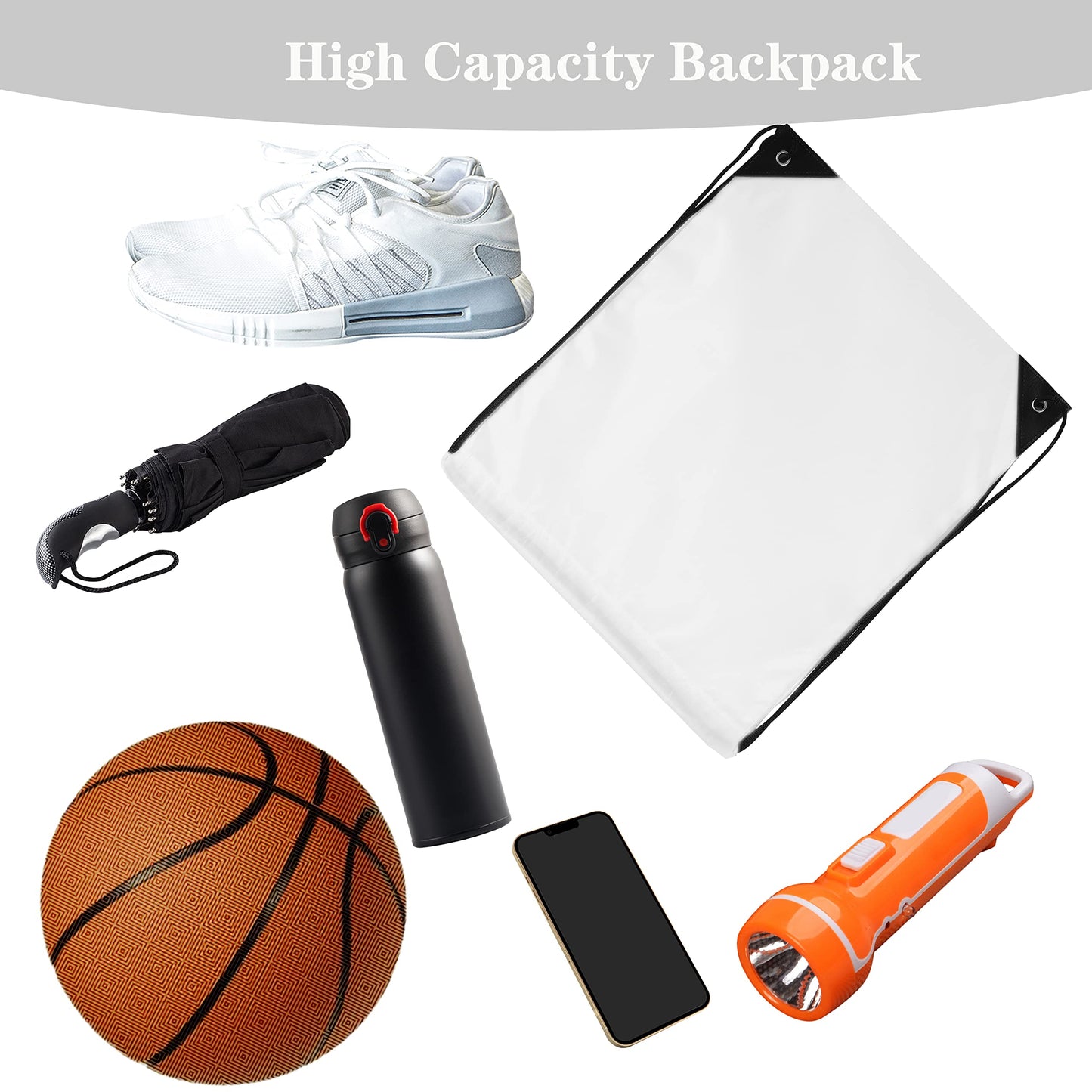 Topspeeder 60 Pieces Drawstring Backpack Bags Sports Sackpack Bulk Cinch Gym Bag For Women Men Outdoor Sports Backpack（White）