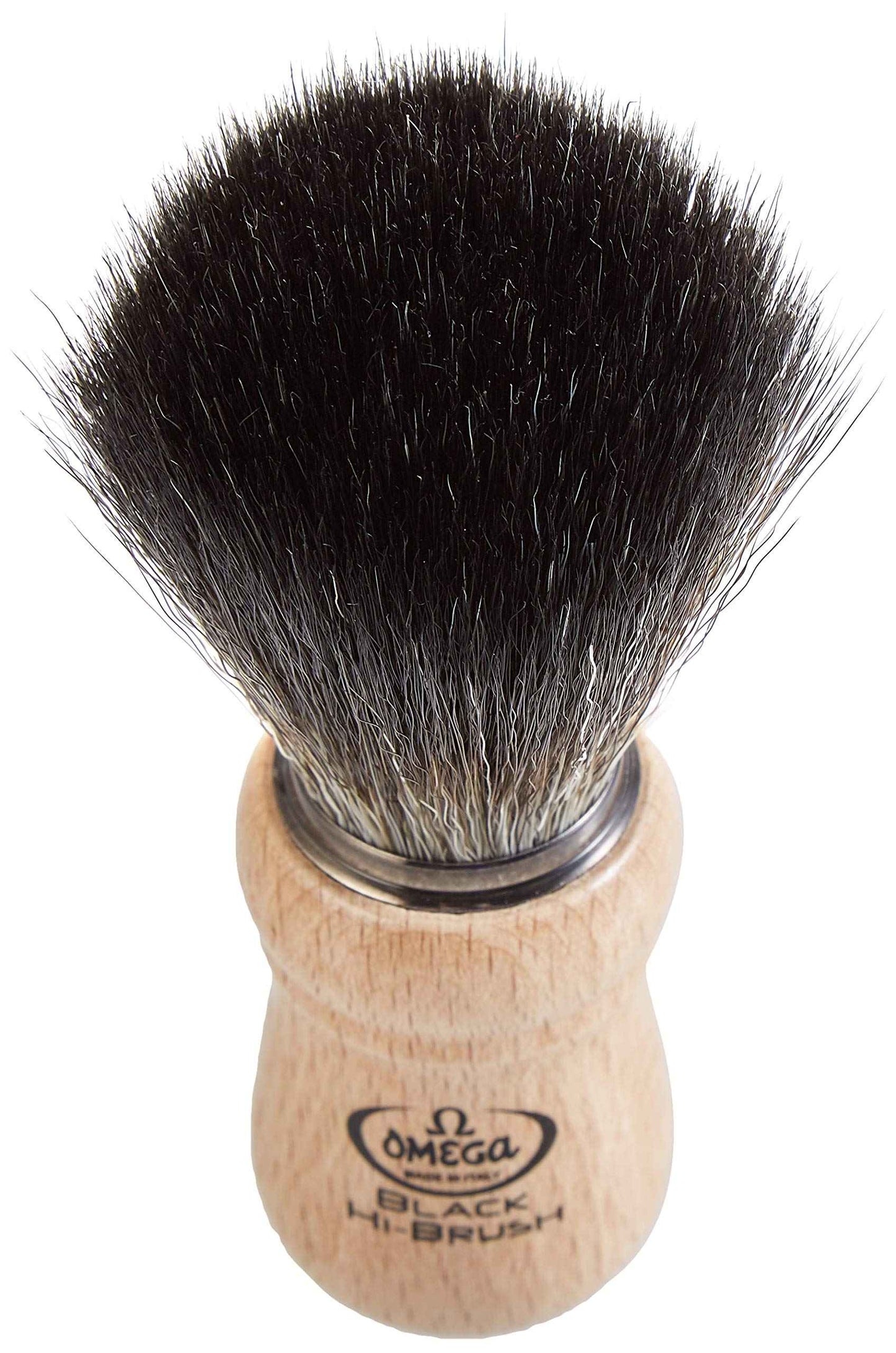 Omega Synthetic Fiber Beard Brush, Beech Wood Handle, 1 Unit