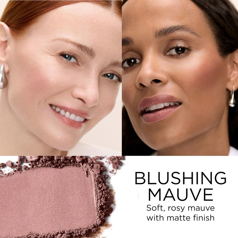Elizabeth Arden Blush for Cheeks, Face Makeup, Powder Classic Matte Finish, Buildable Color, Talc-Free, Blushing Mauve, 1 count
