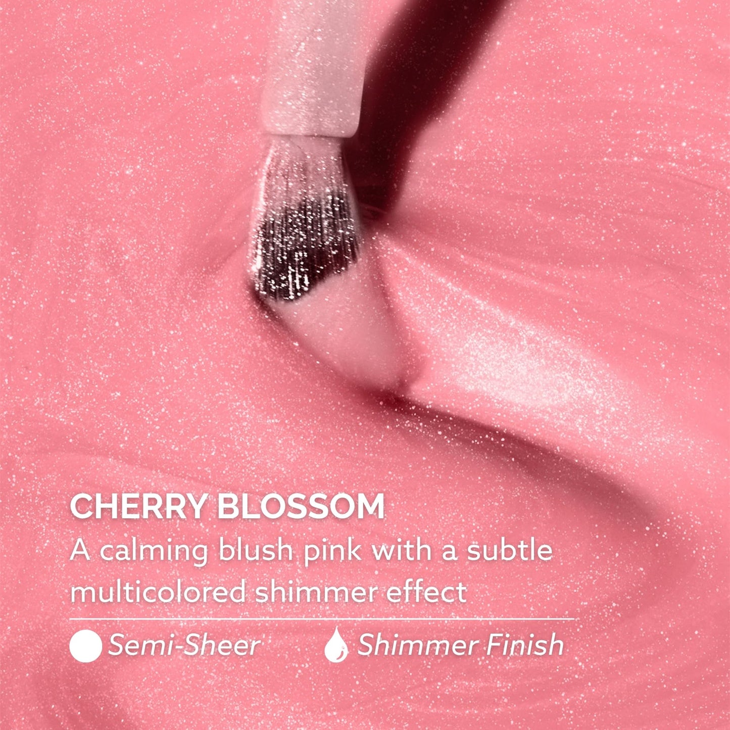 Dazzle Dry Nail Lacquer (Step 3) - Cherry Blossom - A calming blush pink with a subtle multicolored shimmer effect. Semi-sheer shimmer. (0.5 fl oz)