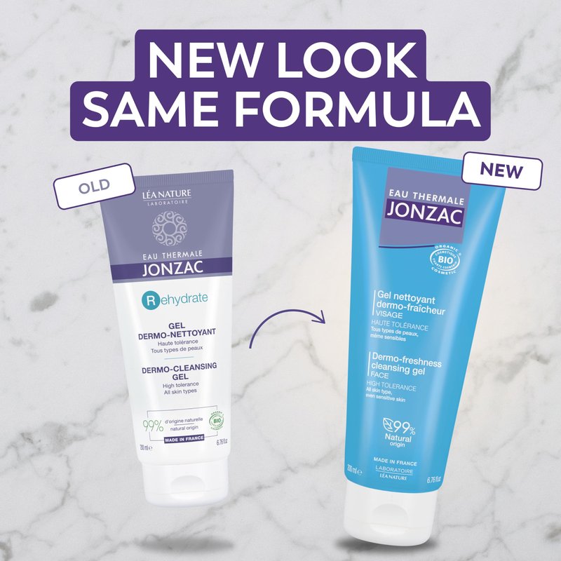JONZAC Eau Thermale Rehydrate Organic Dermo Cleansing Gel - Gentle Daily Facial Cleanser - Sensitive Skin Approved - Leaves Skin Feeling Smooth & Hydrated - 6.75 Fl Oz