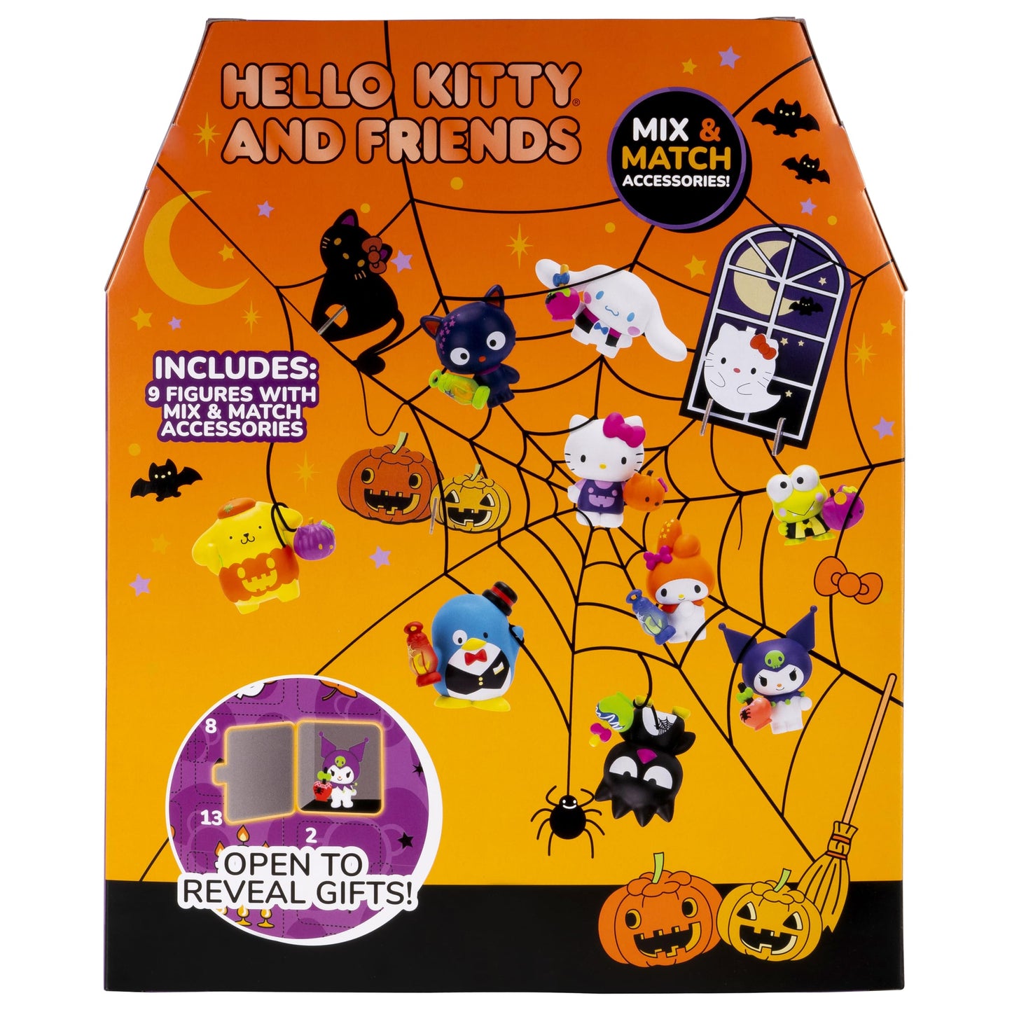 Hello Kitty® and Friends Halloween Countdown Calendar - 9 Figures with Mix & Match Accessories - 13 Seasonal Surprises - Ages 6+