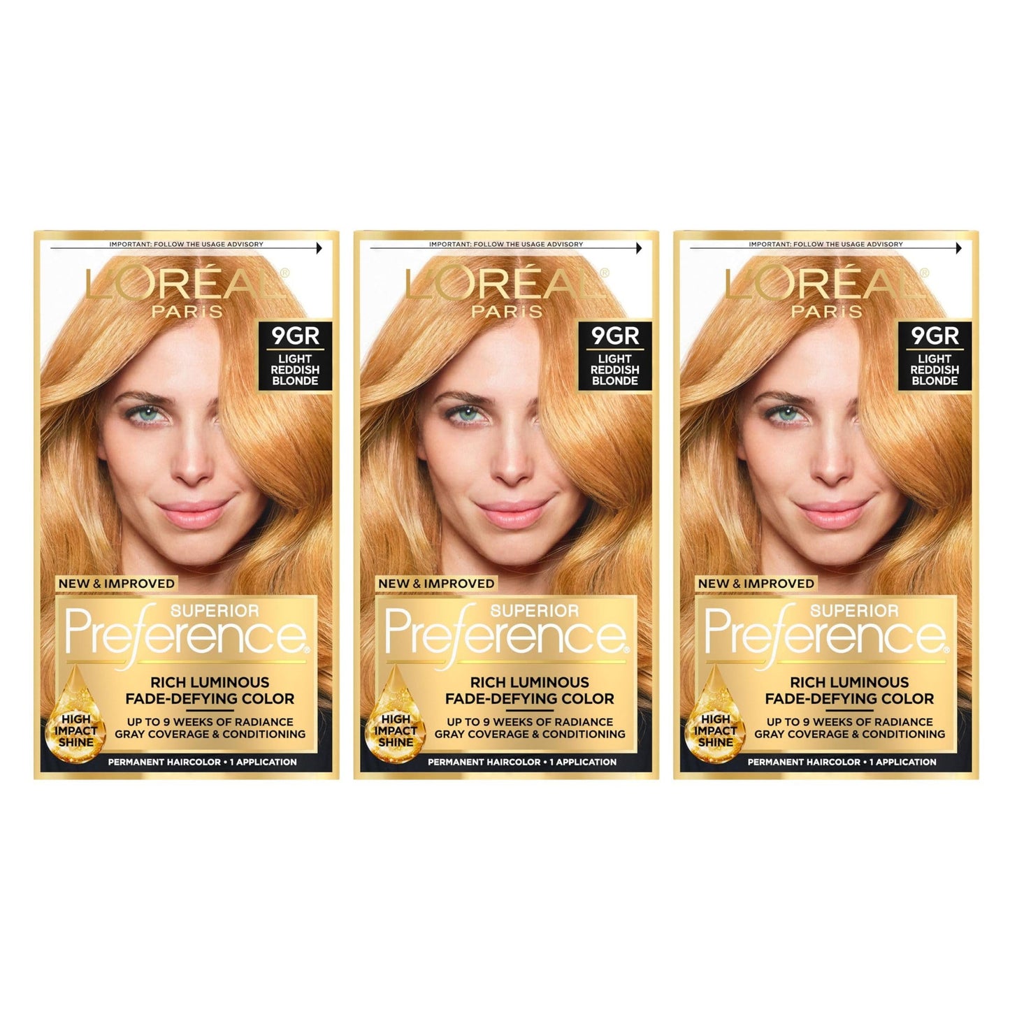 L'Oreal Superior Preference - 9GR Light Reddish Blonde (Warmer) 1 Each (Pack of 3)