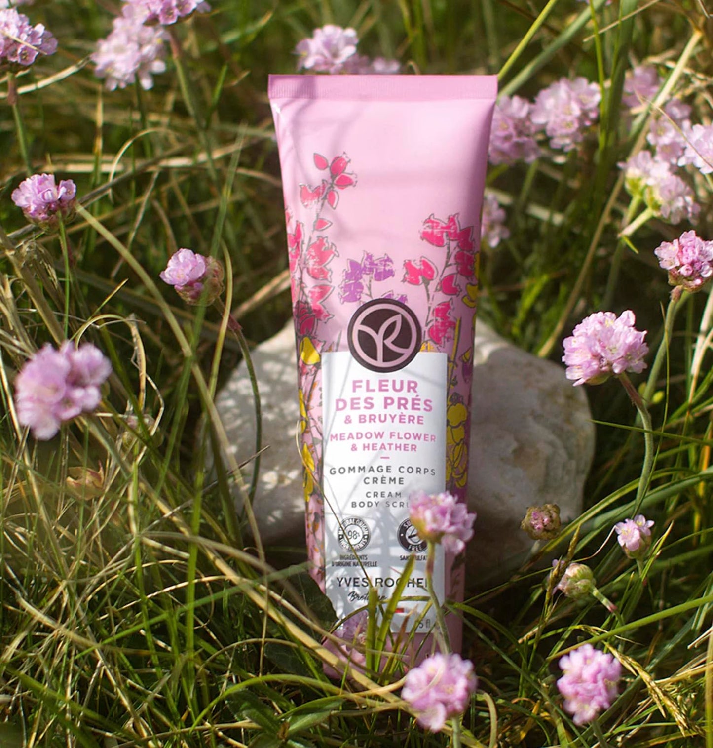 Yves Rocher Meadow Flowers and Heather Body Scrub Exfoliating Cream for Smooth, Purified Skin - 150 ml./5 fl.oz.