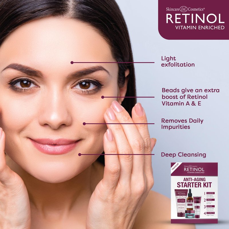 LIVAURA Retinol Anti-Aging Starter Kit – Facial Cleanser & Face Wash for Women, Skin Care Set with Anti Aging Serum, Daily Gentle Skin Cleanser for Oily, Combination & Acne Prone Skins, Facial Care