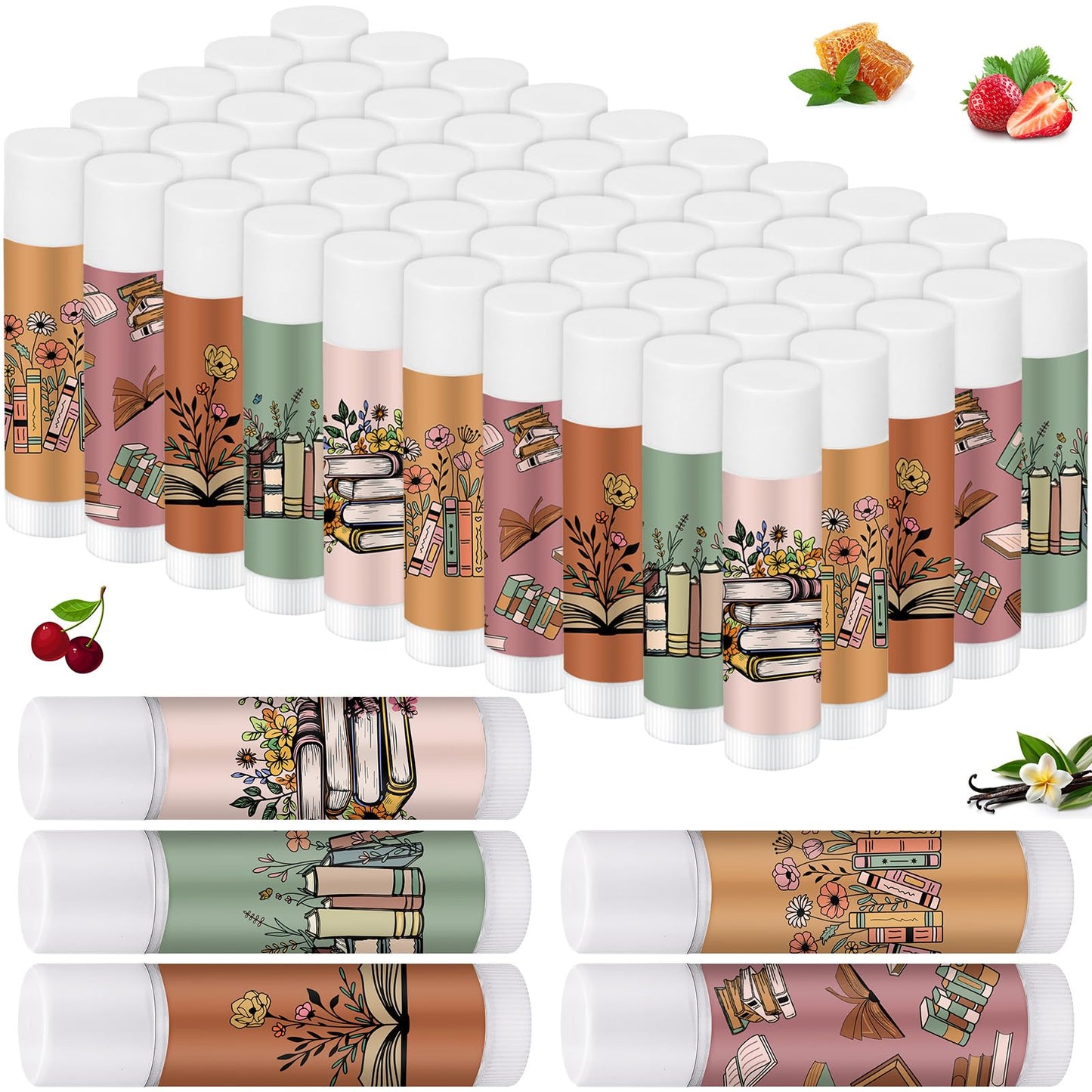 Leelosp 50 Pack Book Club Lovers Gifts Bulk Bookish Lip Balms Party Supplies Reading Accessories Librarian Bookworms Readers Gifts for Women Men Coworker Employee Teachers Students