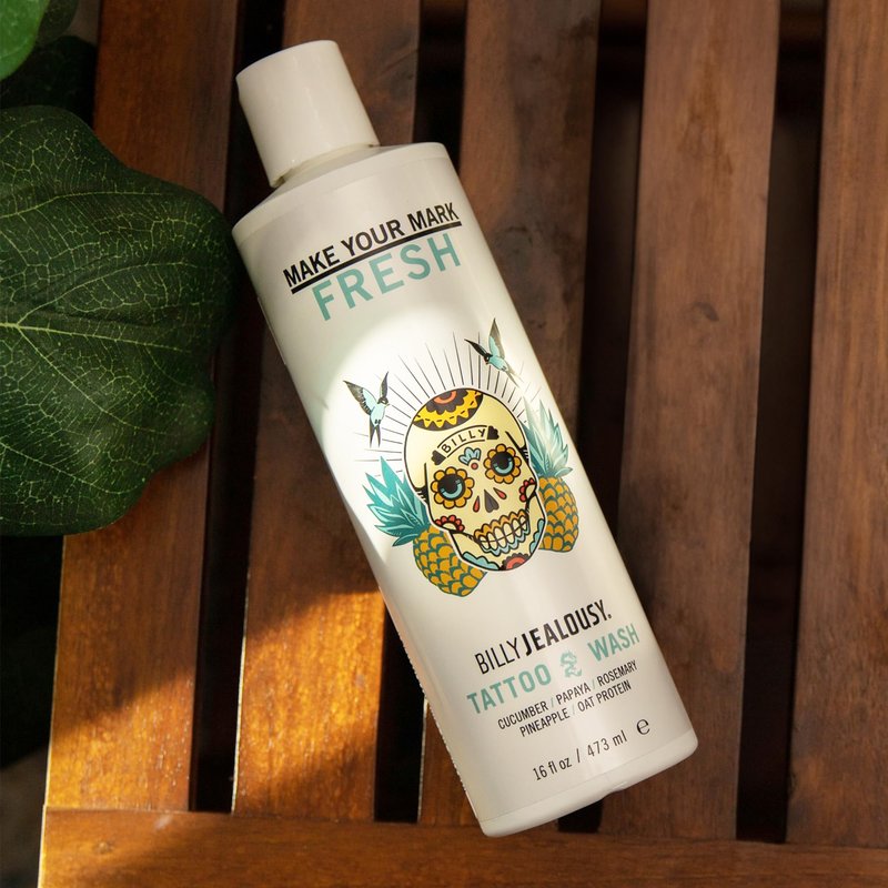 Billy Jealousy Make Your Mark Fresh Tattoo Wash, Cleansing and Hydrating Tattoo Aftercare Enriched With Cucumber and Rosemary, 16 Fl Oz