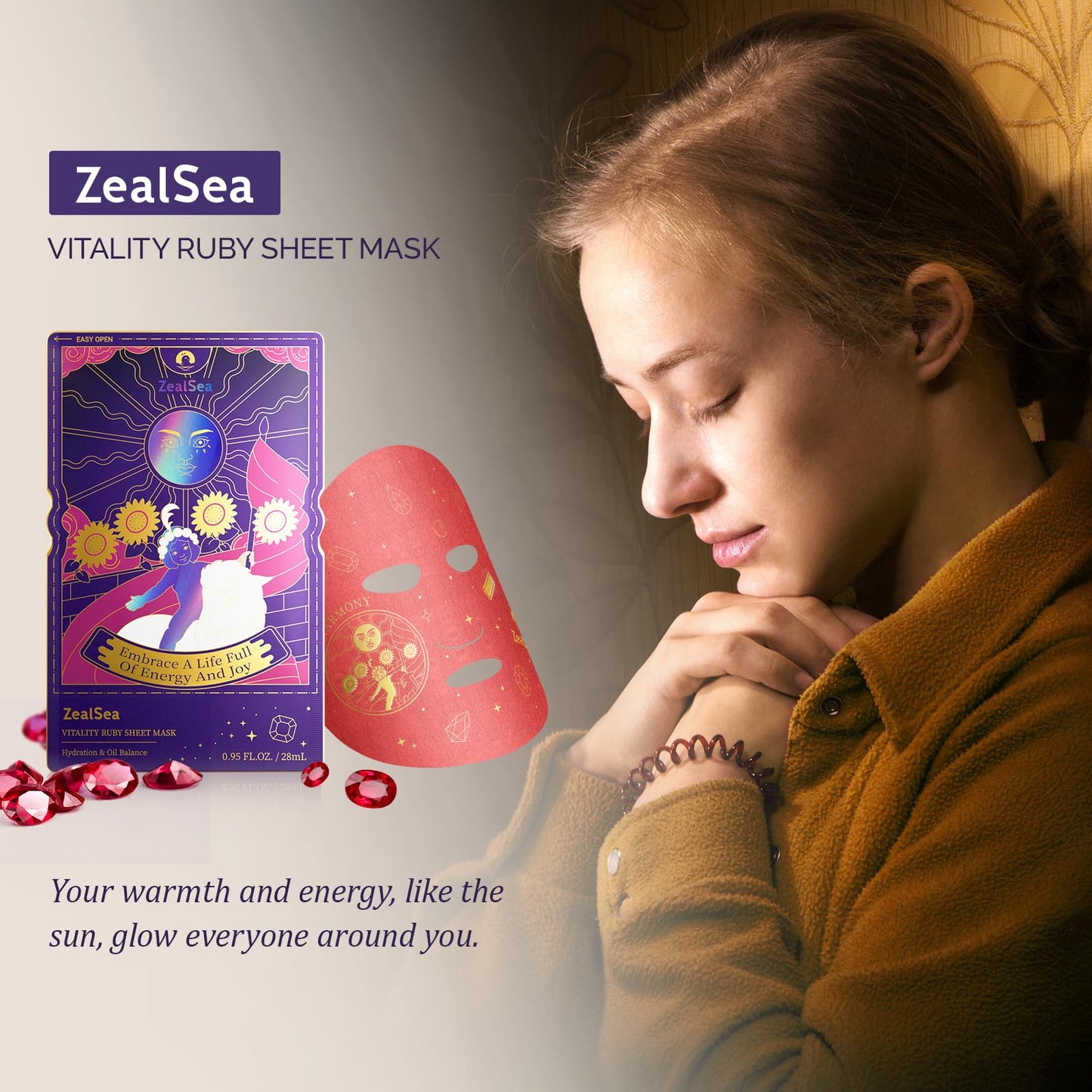 ZealSea Collagen Face Mask Skincare for Anti Aging, Hydrating Face Masks, Oat Peptide Face Mask for Wrinkles & Fine Lines, Beauty Sheet Mask, Self Care Gift for at Home Spa Party pack of 2