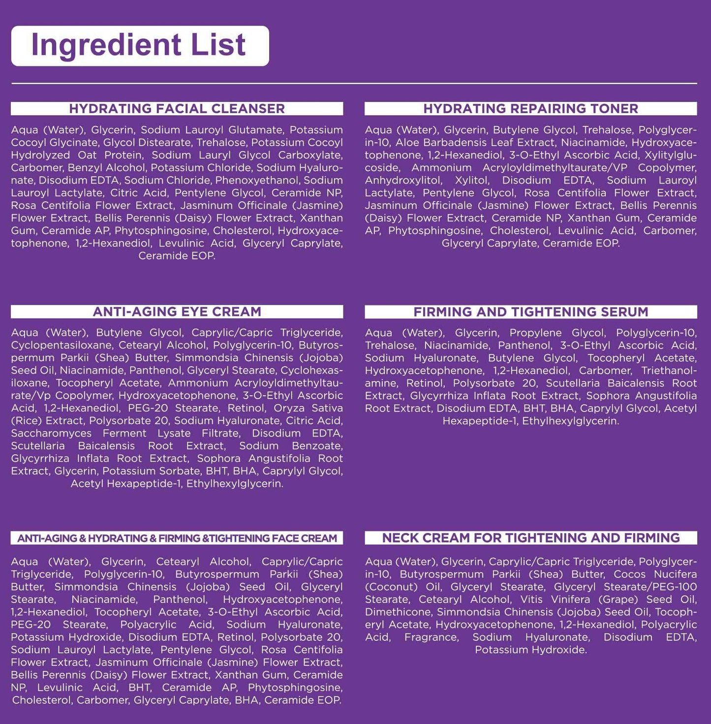 Skin Care Set,6Pcs Professional Womens Teens Tighten Lift Firm Skincare,Hydrate Anti-Aging Facial Routine Kit Travel Gift Set,Birthday Christmas Secret Santa Gifts for Women Teenage Girl Wife Mom