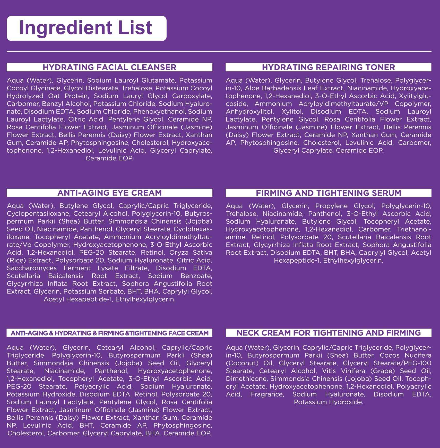 Skin Care Set,6Pcs Professional Womens Teens Tighten Lift Firm Skincare,Hydrate Anti-Aging Facial Routine Kit Travel Gift Set,Birthday Christmas Secret Santa Gifts for Women Teenage Girl Wife Mom