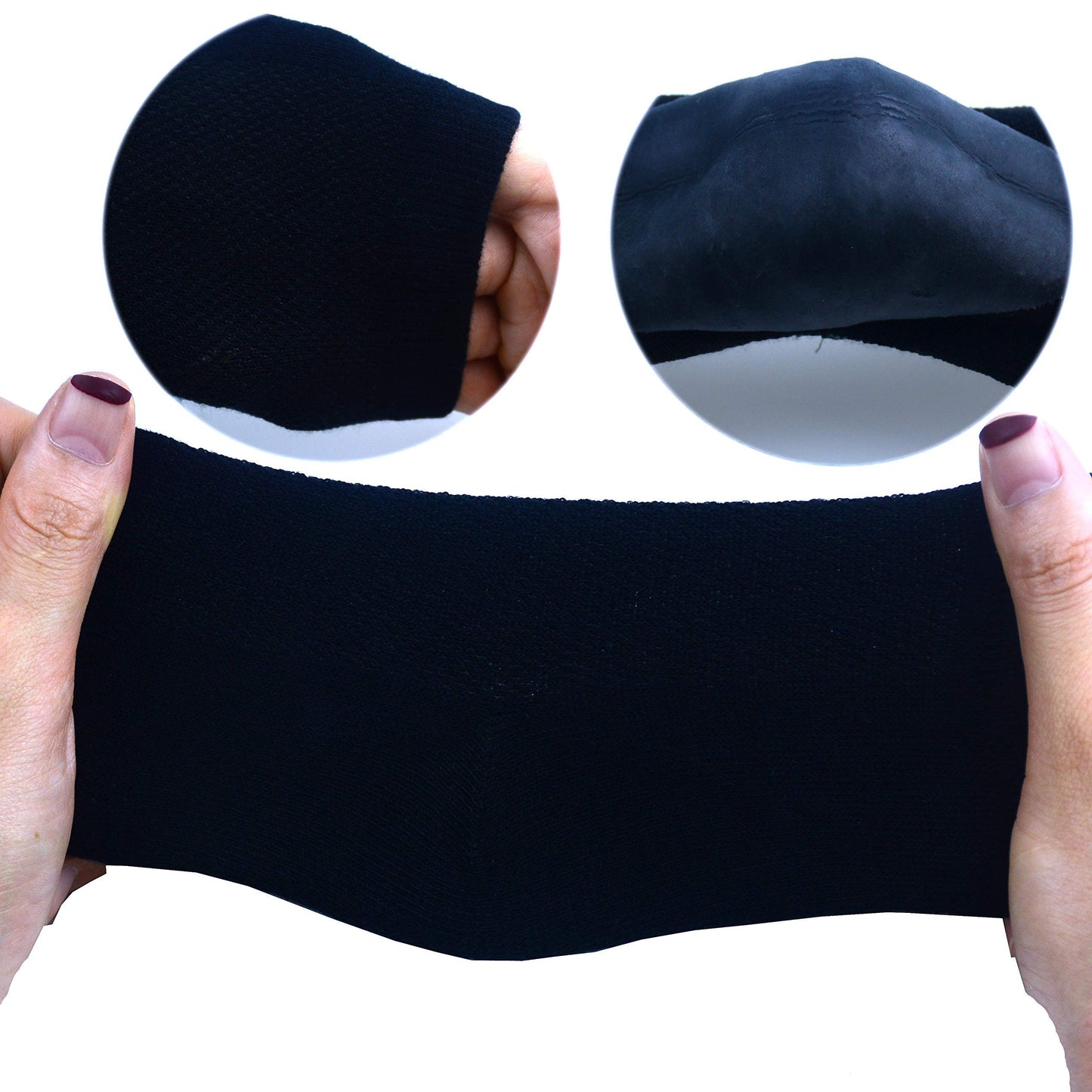 Makhry 2 Pairs Moisturizing Silicone Gel Heel Socks for Dry Hard Cracked Skin Open Toe Comfy Recovery Socks Day Night Care (Black)