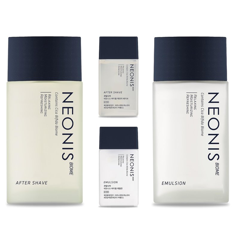 Welcos Kwailnara NEONIS Aftershave 5.07 Fl oz & Emulsion 5.07 Fl oz with Convenient 1 Fl oz Travel Sizes Each | Gift Set | Korean Men's Skincare