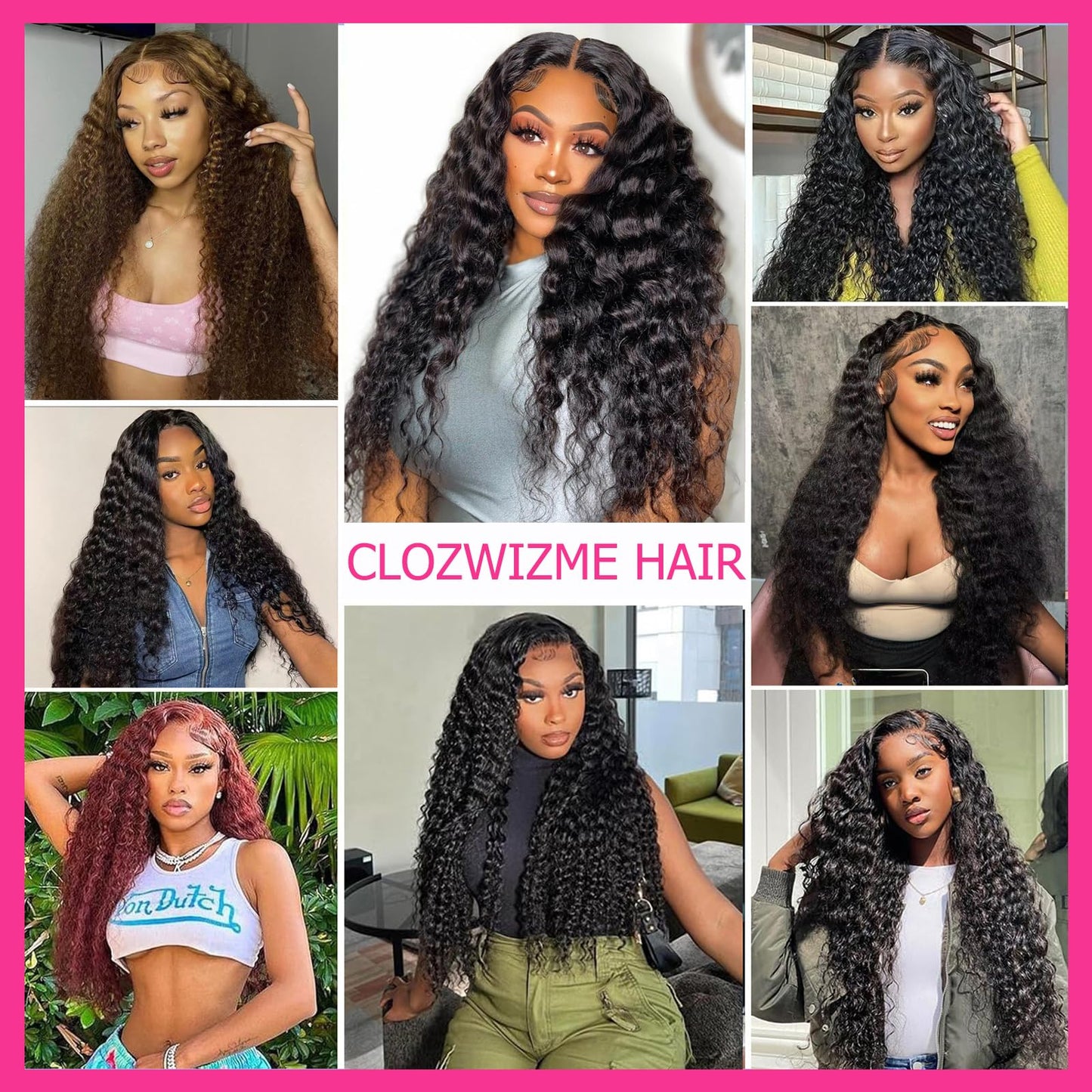 Deep Wave 13x4 HD Lace Frontal Human Hair Pre Plucked with Baby Hair Ear to Ear Transparent Lace Closure 100% Virgin Deep Wave Human Hair Frontal 14 Inch
