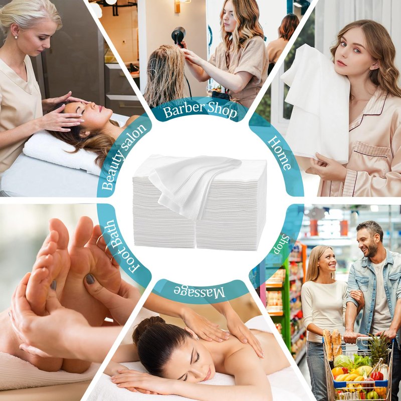 100Pcs Disposable Towels, Ultra Soft, Quick Dry 19.7" x 27.6" Disposable Hair Towels Spa Salon Towel, Portable Body Towel Disposable for Massage Beauty Hotel Camping Travel Gym