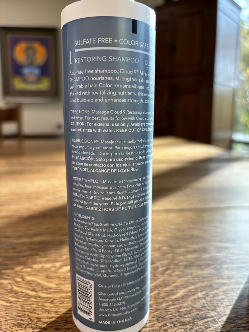 Brocato Cloud 9 Restoring Shampoo, 10 Fl Oz | Miracle Repair, Moisturizing, Hydrate, & Revitalizing Shampoo | For Weak, Dull, & Damaged Hair | Restore Resilience, Health & Shine