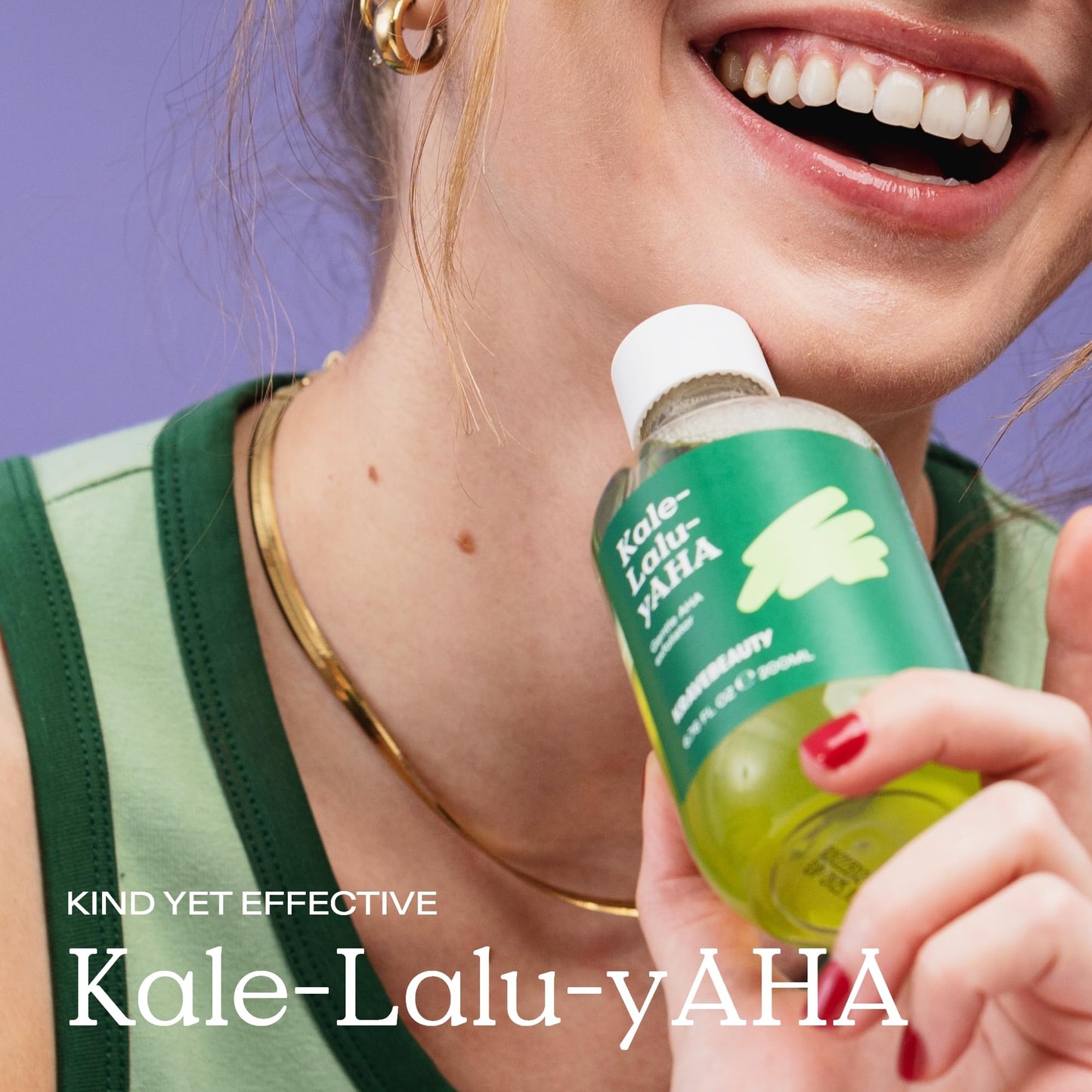 KraveBeauty Kale-Lalu-yAHA Exfoliating Toner, Smooths Texture, Evens Skin Tone, and Unclogs Pores, Gentle AHA Liquid Exfoliant with Glycolic Acid & Kale Extract, Fragrance Free, 200 mL
