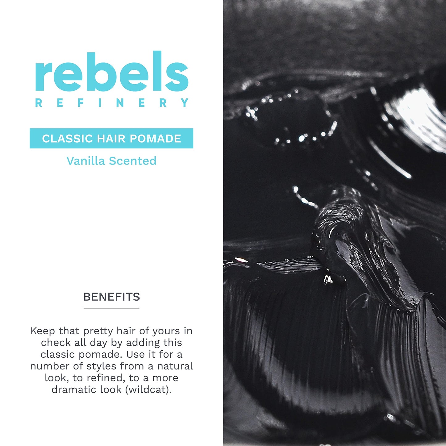 REBELS REFINERY Classic Pomade for Men – Strong Hold and Medium Shine – 3.5 Oz.