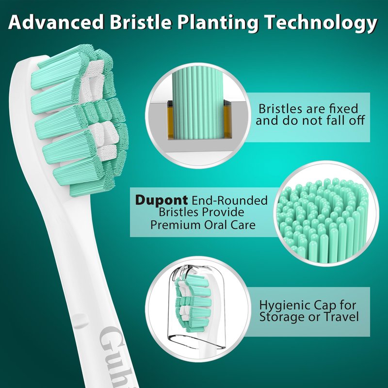 Guhiwuk Toothbrush Heads for Philips Sonicare Replacement Heads, Replacement Brush Head Compatible with Phillips Sonicare Click-on 4100 5100 Electric Toothbrush, 10 Pack