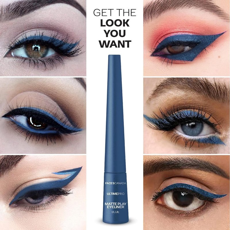 Matte Play Eyeliner - Blue | Smudge-Proof Quick Dry Liquid for Precise Definition | Bold Matte Finish, Long-Lasting Wear, Easy Glide - 0.08 Fl Oz