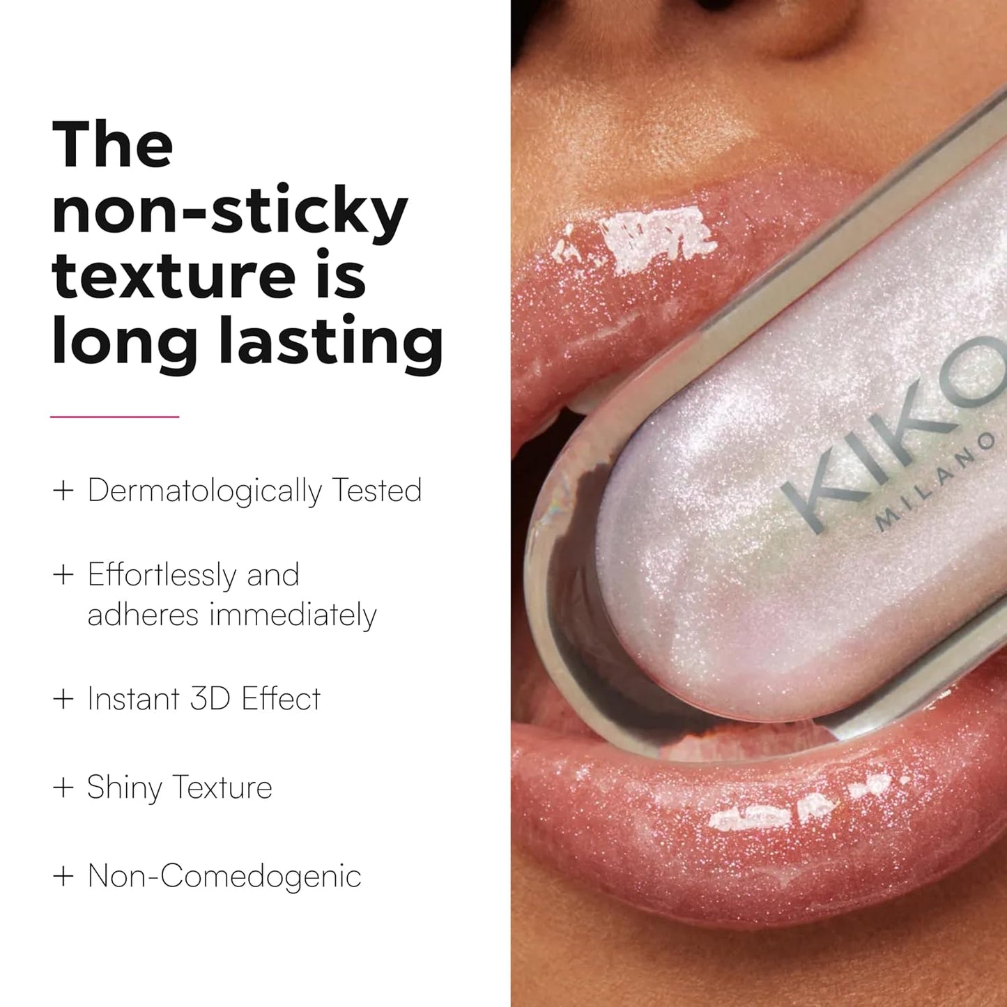 KIKO Milano 3D Hydra Lip Gloss - High Shine Hydrating Plumping Lip Makeup | Non-Sticky Moisturizing Formula