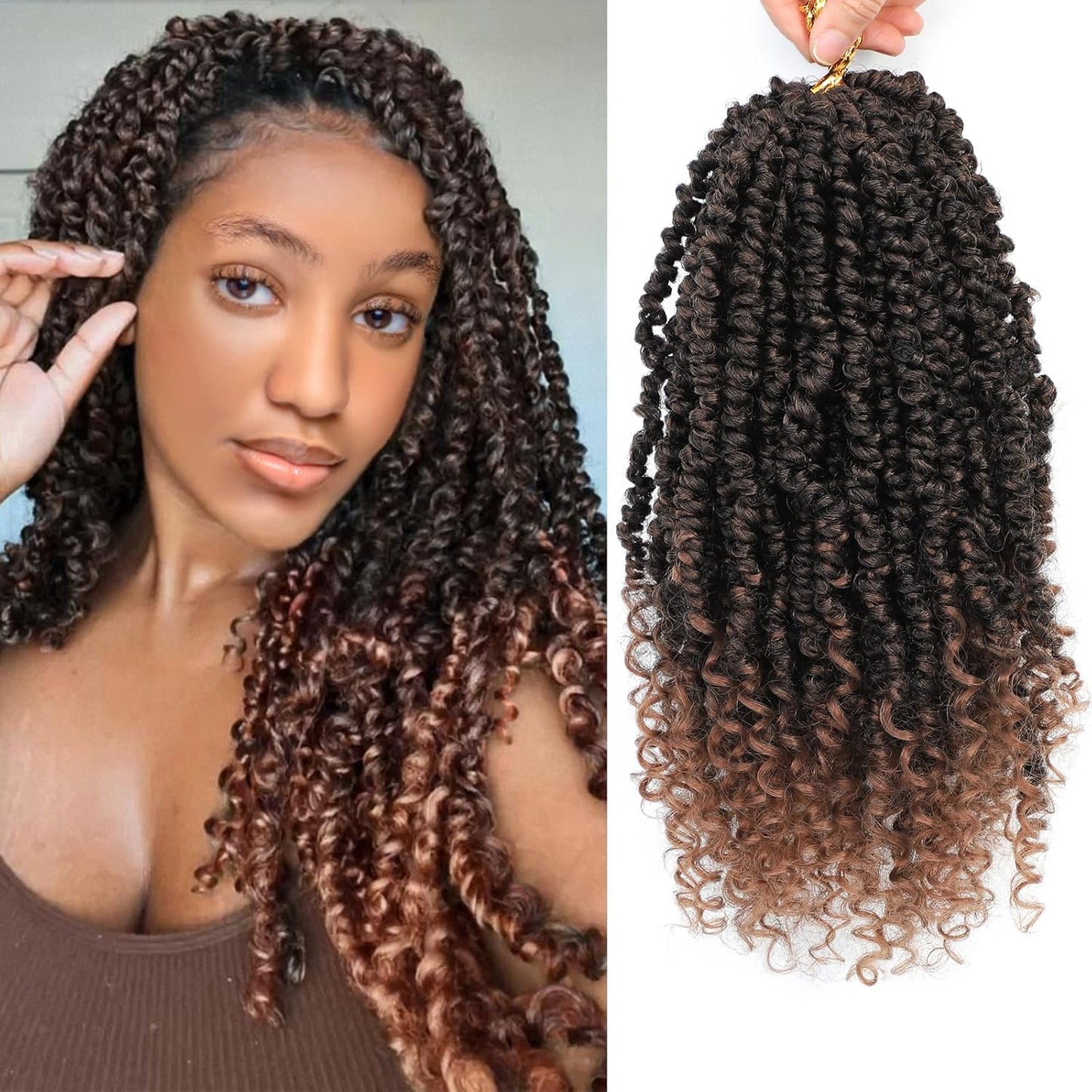 Passion Twist Crochet Hair - Pre-Twisted 18 Inch Soft Curly Braids | 8 Packs for Black Women (T30)