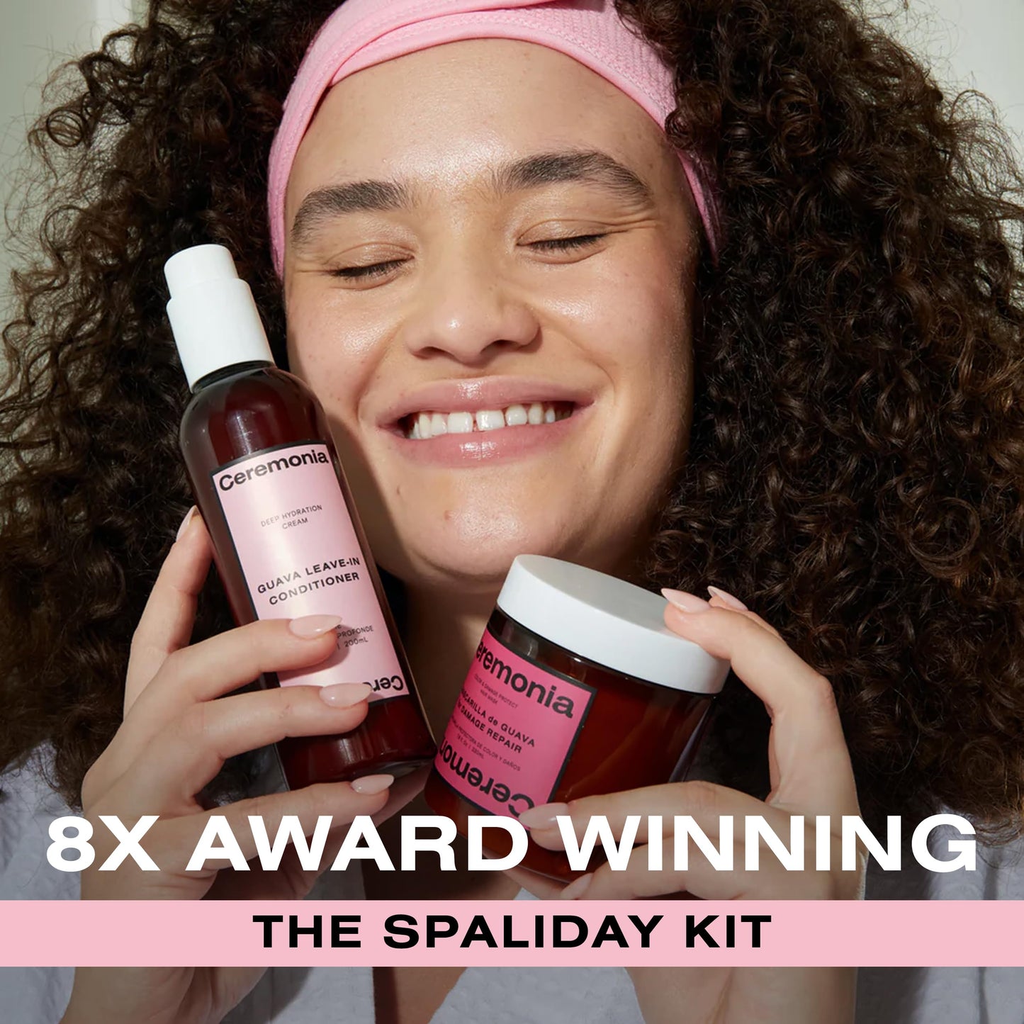 Ceremonia The Guava Spaliday Kit | Deep Conditioning Hair Treatment Set for Dry or Damaged Hair | 3 Piece Set