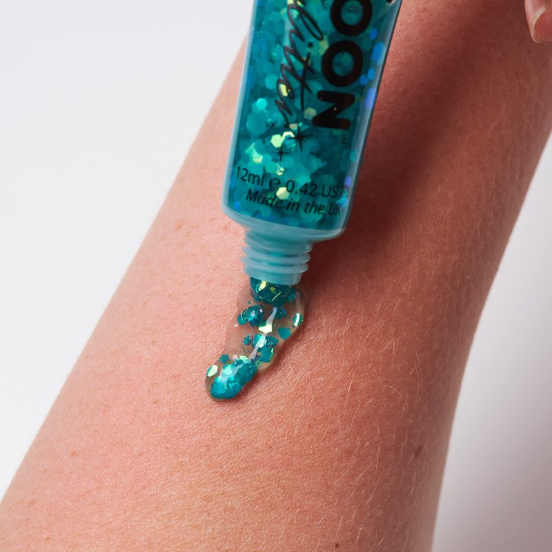 Iridescent Chunky Face & Body Glitter Gel by Moon Glitter - 12ml - Blue - Glitter Face Paint