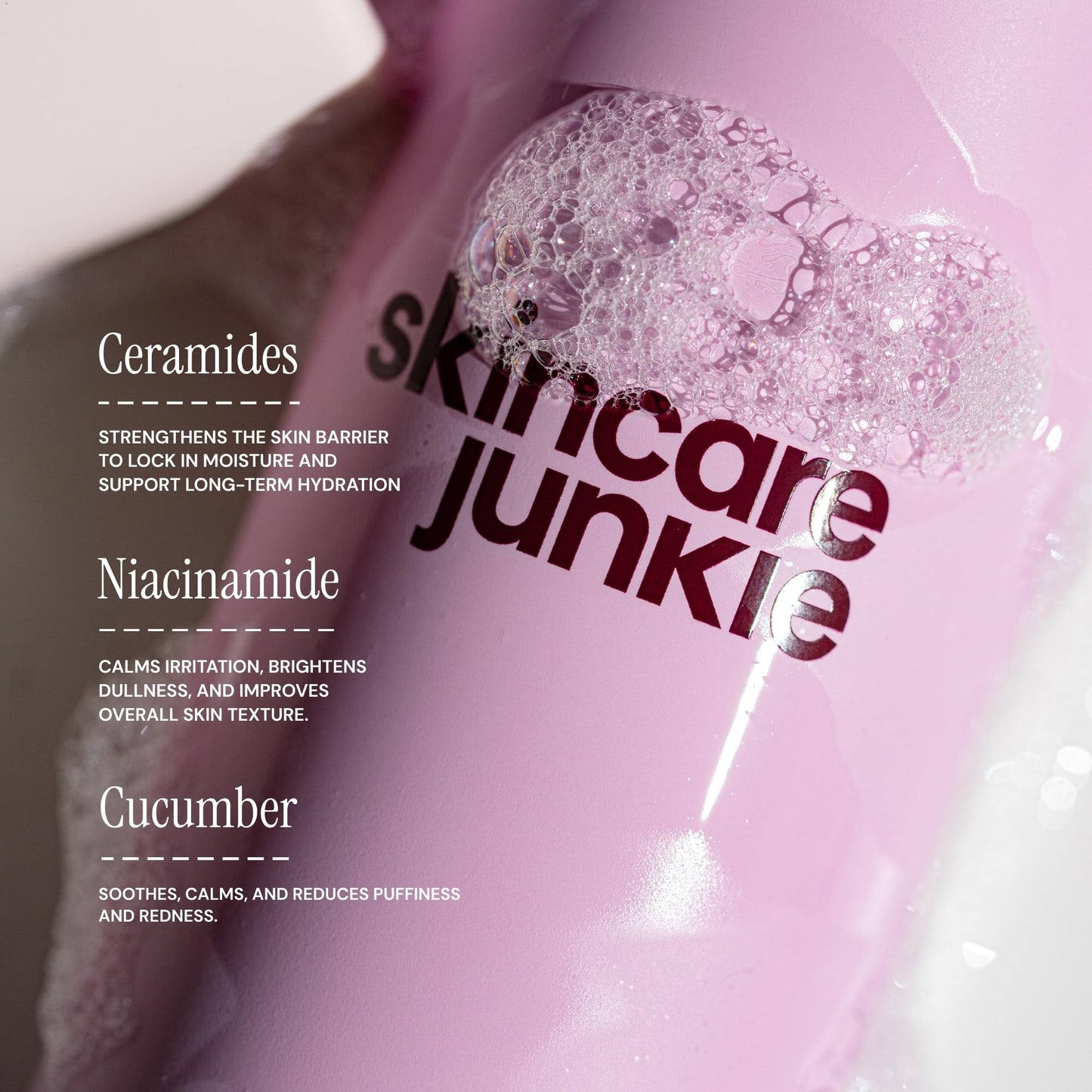 Skincare Junkie Jelly Facial Cleanser, Purifying Gel Cleanser for Normal to Oily Skin with Hyaluronic Acid, Ceramides, Niacinamide, No Synthetic Fragrance, Dermatologist Developed, 6 OZ