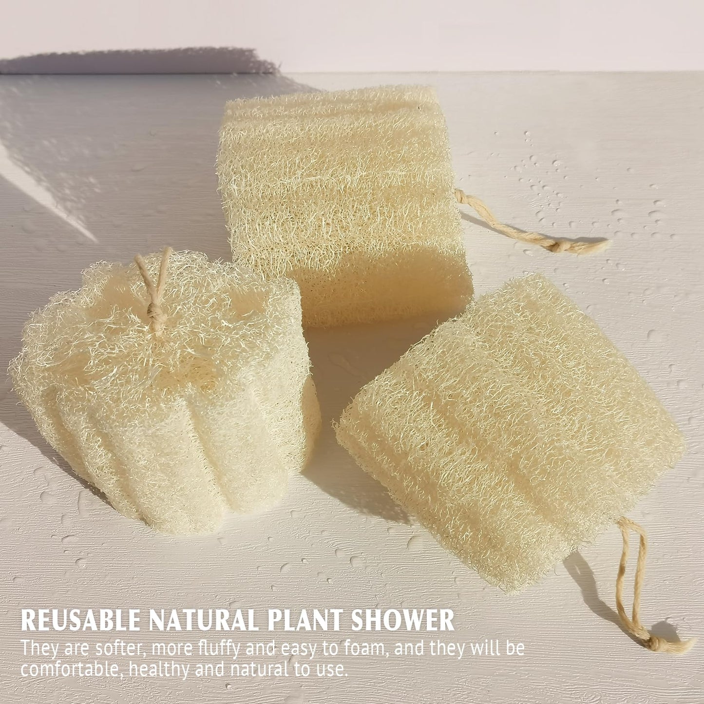 Natural Loofah Sponge Exfoliating Pads and Soft, Easy-lathering Body Scrubber Loofah for Smooth, Glowing, Vibrant Skin Every Day.