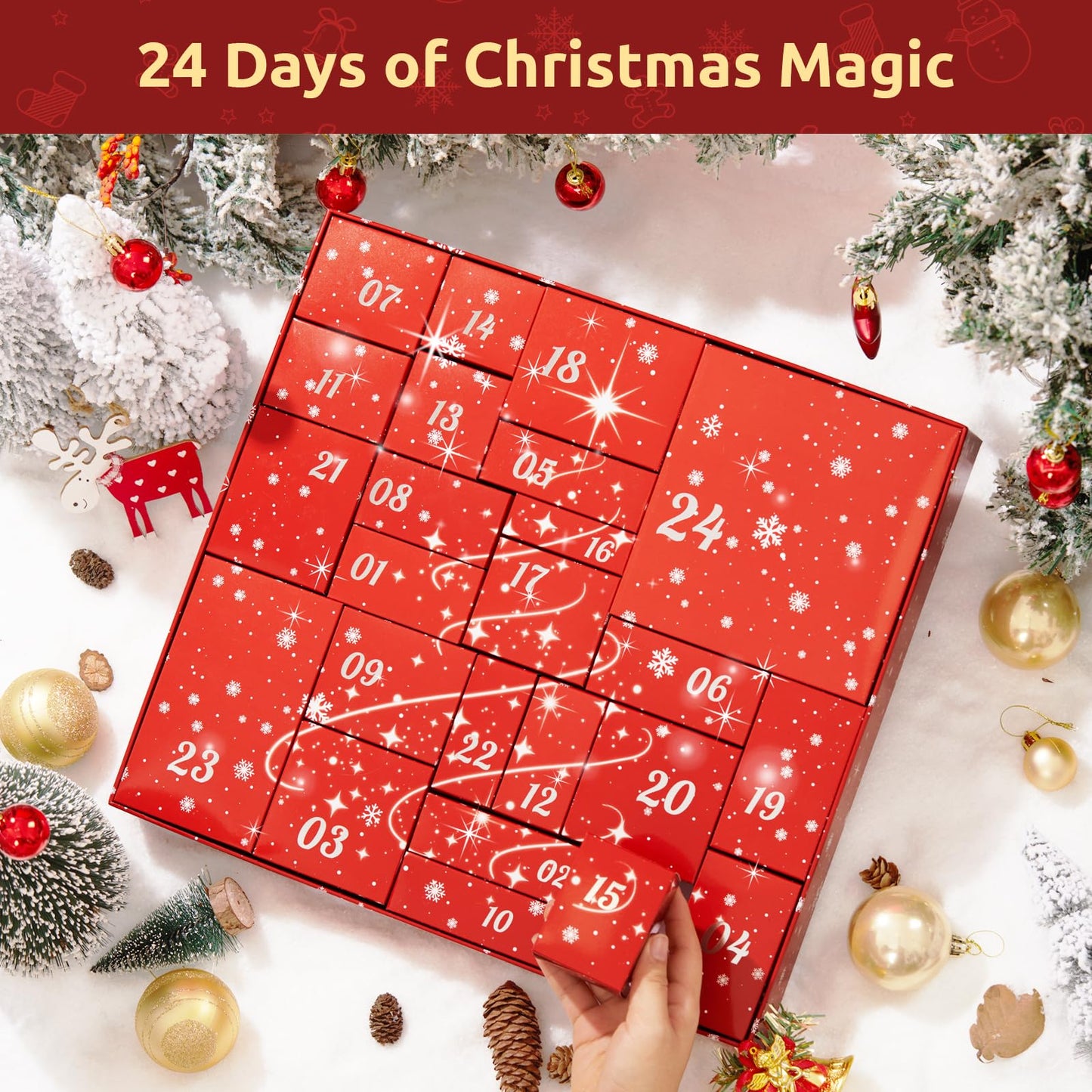 CADDISE Advent Calendar 2025-24 Days of Christmas Countdown Calendar, Skincare Gift Set, Self Care Beauty Gifts, Christmas Spa Gift Box for Teen Girls and Women