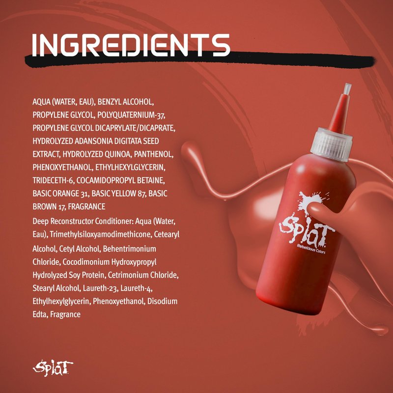 Splat Midnight Amber Semi Permanent Hair Dye Kit, 1 Application, Includes Deep Reconstructor Conditioner, Lasts 30 Washes, No Bleach Required, Vegan & Cruelty Free Hair Color