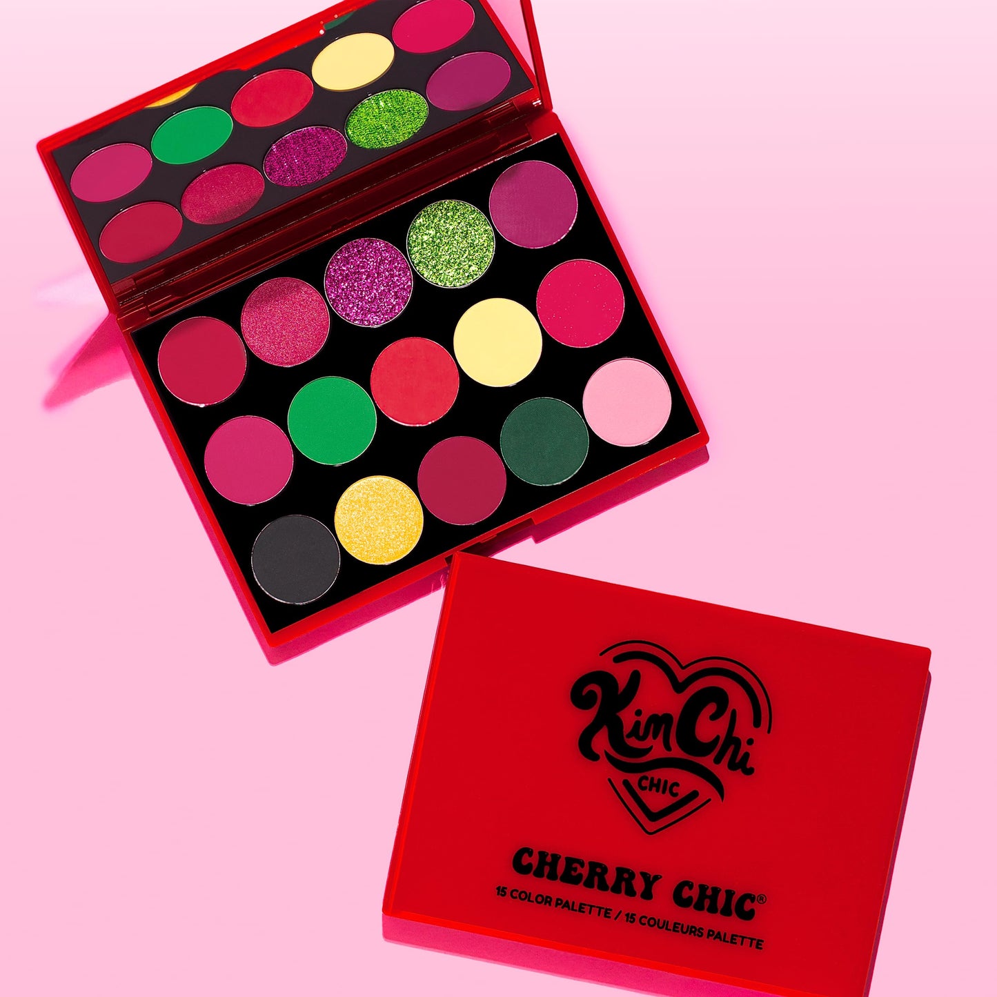 KimChiChic Beauty Cherry Chic Eyeshadow Palette - 12 Ultra Pigmented Shades, Shimmer, Matte & Glitter Finishes, Talc Free & Infused with Vitamin E, Cruelty Free, Sex Kitten, 0.68oz