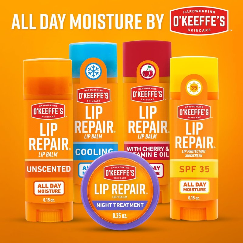 O'Keeffe's Lip Repair SPF 35 Lip Balm - 3-Pack Sun-Safe Moisturizer for Extremely Dry Lips