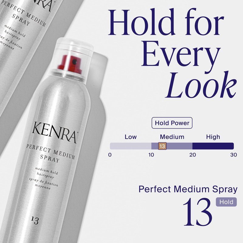 Kenra Professional Perfect Medium Spray 13 50% | Provides Styling Control Without Stiffness | Medium Hold | Fast-Drying Formulation | High Shine Finish | All Hair Types | Travel 1.5 oz