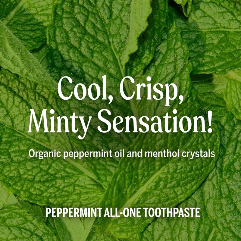 Dr. Bronner’s All-One Toothpaste Variety Pack - Peppermint & Spearmint | 70% Organic, Fluoride-Free, Vegan (5oz, 4-Pack)