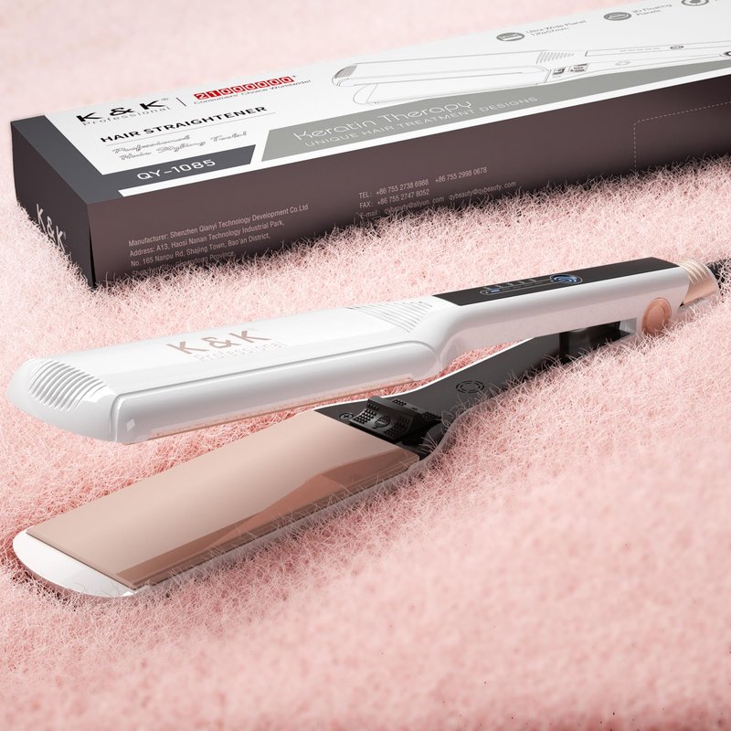 K&K 2.25 Inch Flat Iron Hair Straightener, Professional Extra Wide Hair Straighteners for Therapy Keratin, 3D Floating Ceramic Tourmaline Coating Plate Irons for Thick Hair, Damage and Frizz