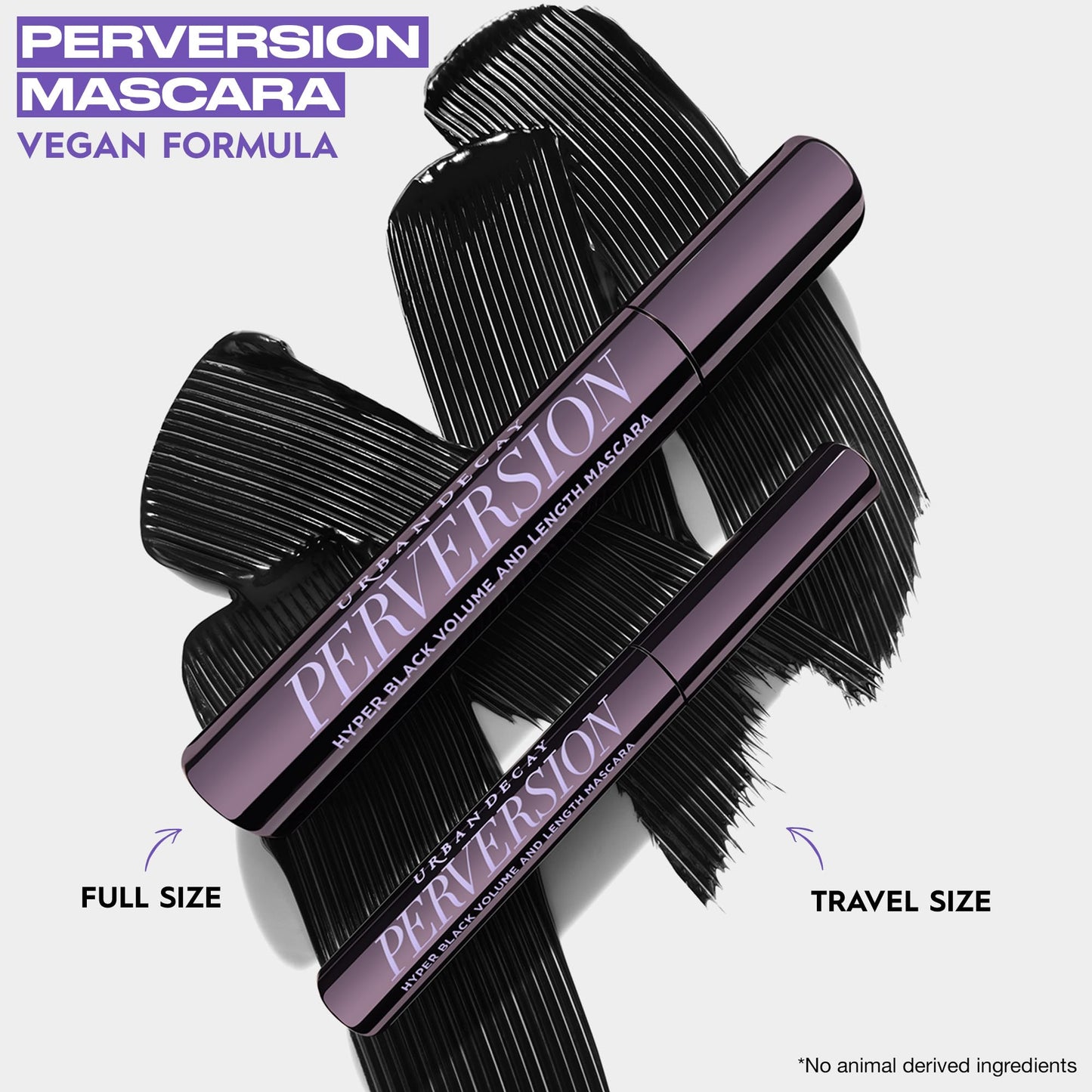 Urban Decay Perversion Volumizing Mascara - Intense Black Lengthening Mascara, Smudge-Resistant, Flake-free, Buildable Lash Volume & Length, Curling & Separating, Vegan Formula - 0.34 fl oz