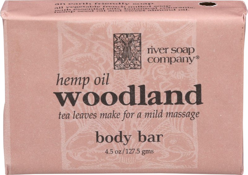 River Soap Company Simple Wrap Bar Soap, Woodland with Hemp Seed Oil, 4.5 Ounces, Large