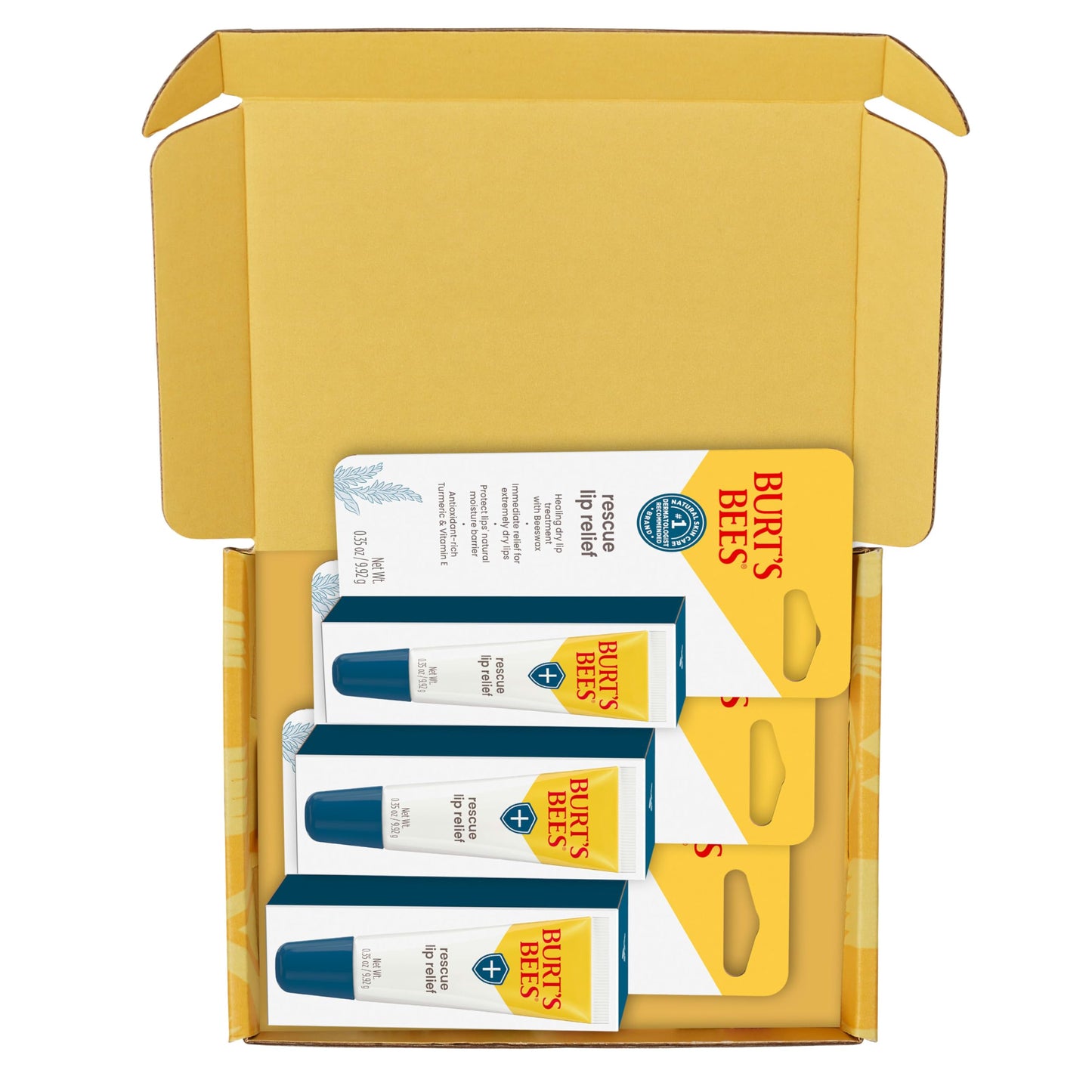 Burts Bees Rescue Lip Relief with Shea Butter and Echinacea, 100% Natural Origin, 0.35 Ounces