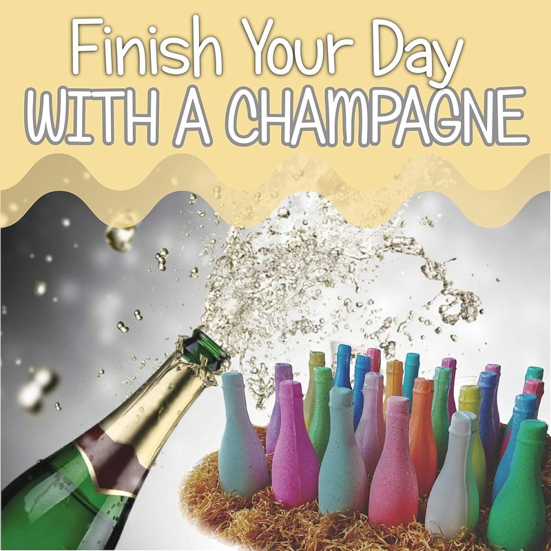 Bath Bombs Gift Set - Wine & Champagne Party Favors for Adults | 24 Individually Wrapped Moisturizing Bath Balls