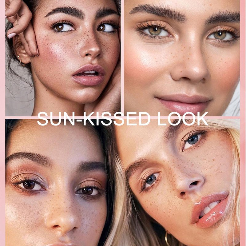 Freckle Stamp Pen,Fake Freckles Stain Marker Pencil Tool for Natural and Lifelike Sunkissed Face Freckle Makeup for Waterproof and Long-Lasting,Quick Dry 5-Point Faux Freckle Stamp Cushion, 01 Light