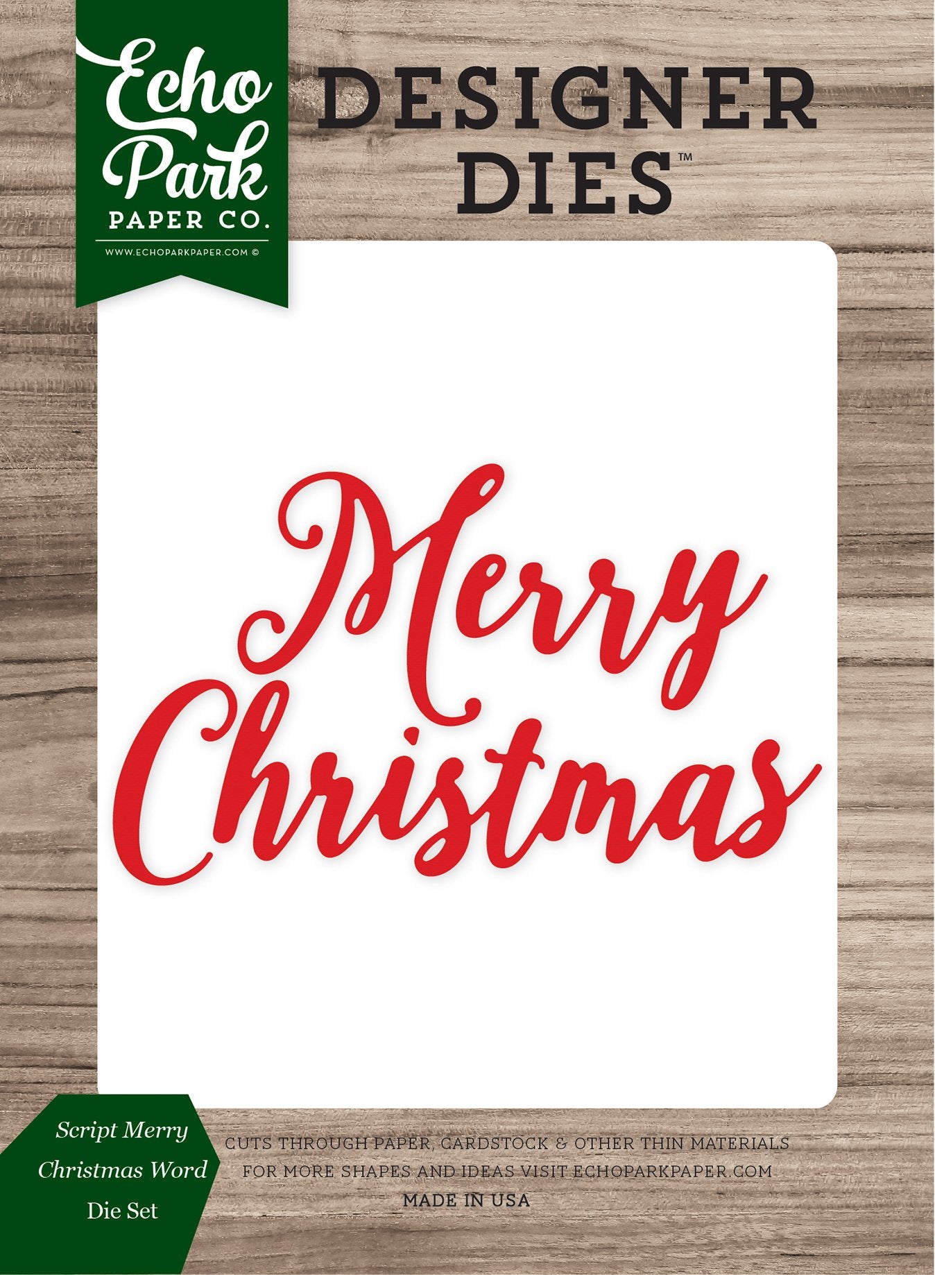 Echo Park Paper Company Script Merry Christmas Word Die Set