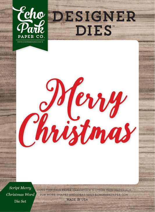 Echo Park Paper Company Script Merry Christmas Word Die Set