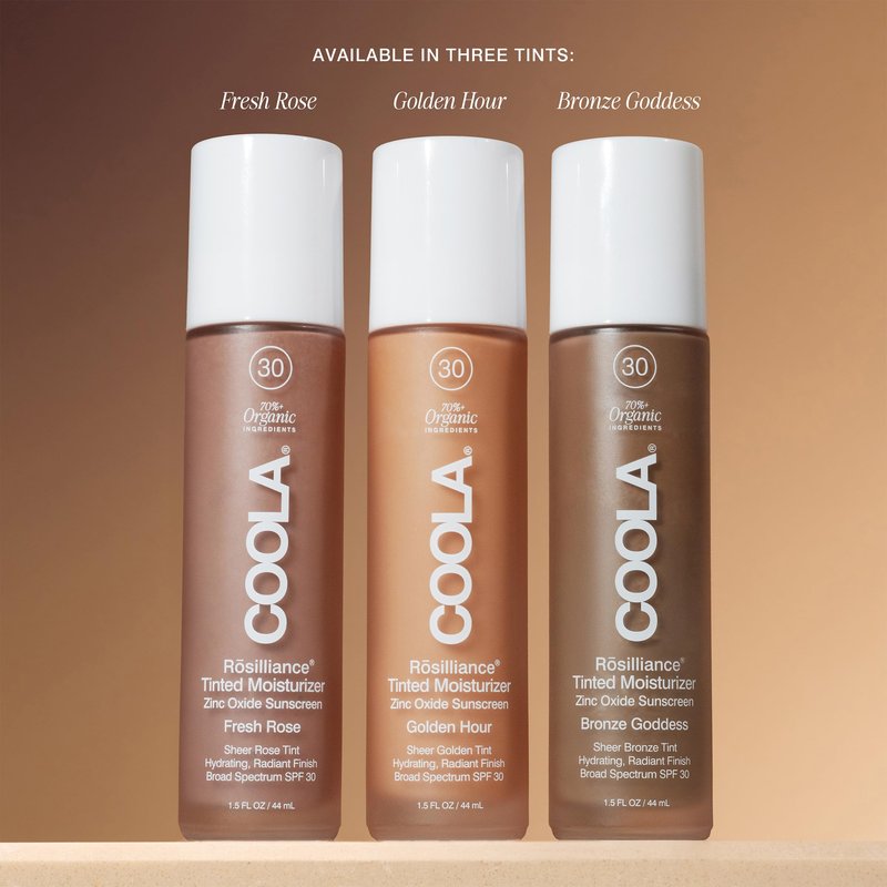 COOLA Organic Rosilliance BB Cream with SPF 30, Tinted Moisturizer Sunscreen & Foundation, Dermatologist Tested, Fresh Rose, 1.5 Fl Oz